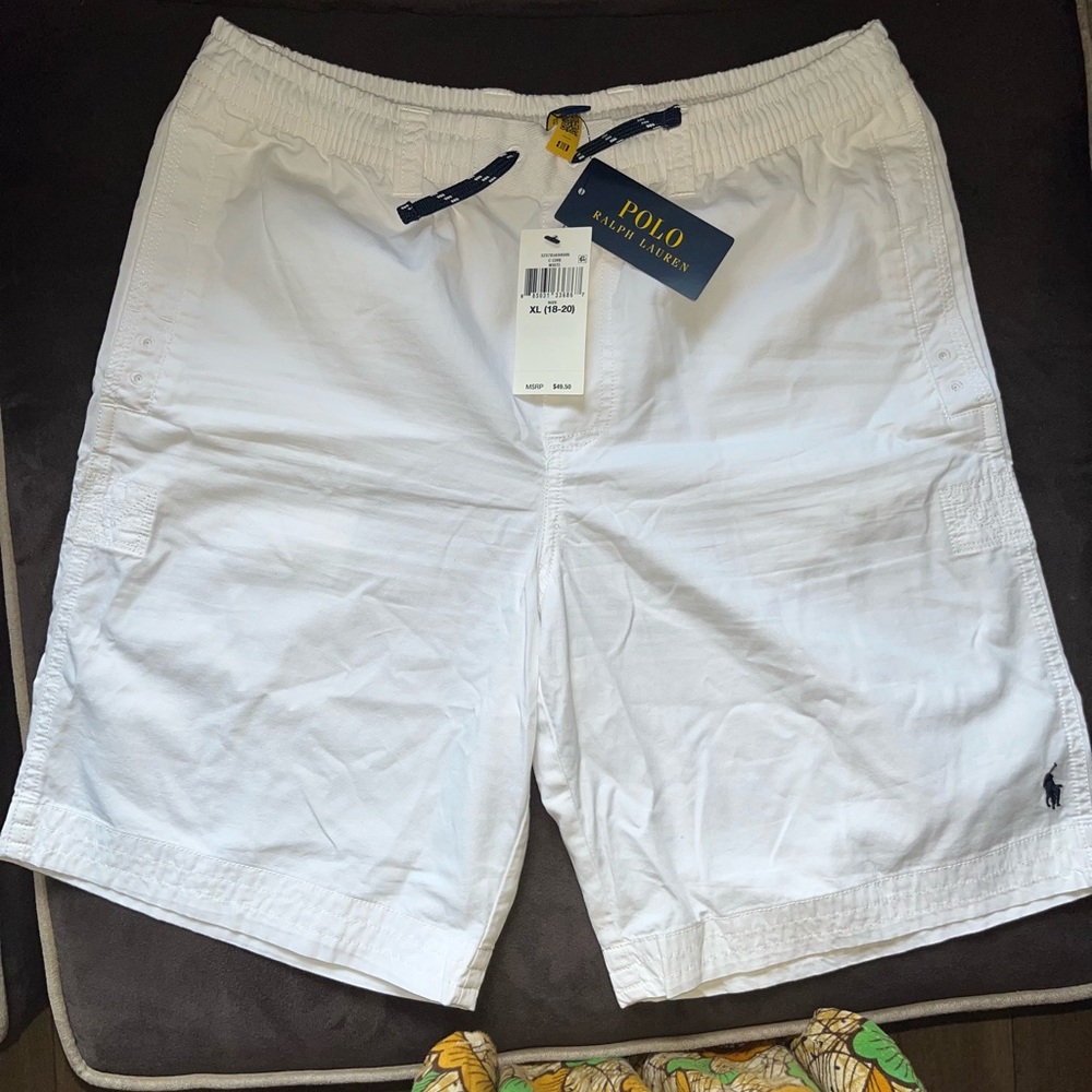 Boys XL 18-20 Polo by Ralph Lauren White Board Shorts